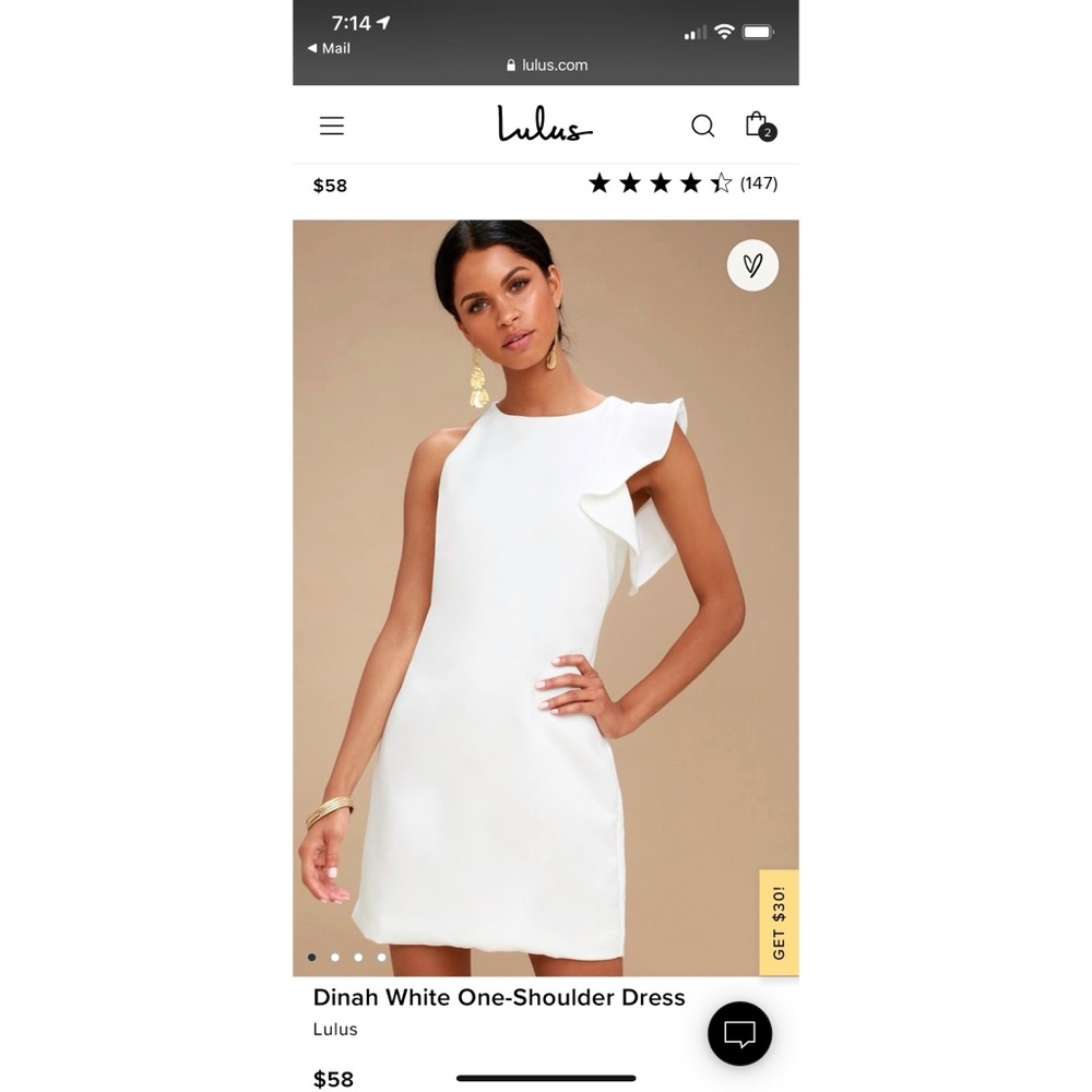 Dinah White One Shoulder Dress from Lulu’s